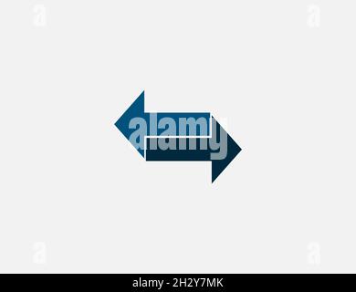 Arrow, two way, direction icon. Vector illustration. Flat design. Stock Vector