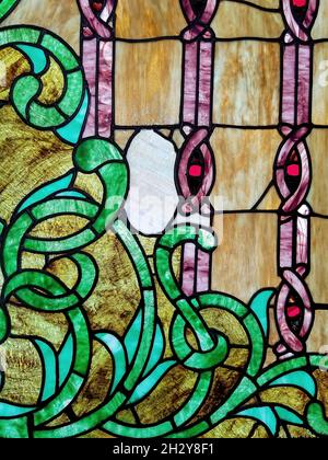 Close up of a stained glass window pattern Stock Photo