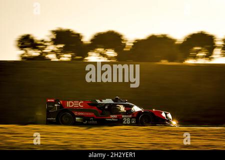 Portimao, Portugal, 23/10/2021, 28 Lafargue Paul (fra), Chatin Paul-Loup (fra), Pilet Patrick (fra), Idec Sport, Oreca 07 - Gibson, action during the 2021 4 Hours of Portimao, 5th round of the 2021 European Le Mans Series, from October 21 to 24, 2021 on the Algarve International Circuit, in Portimao, Portugal - Photo: Paulo Maria/DPPI/LiveMedia Stock Photo