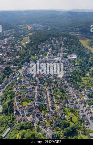 Aerial view, old town, Arnsberg, Sauerland, North Rhine-Westphalia, Germany, DE, Europe, property tax, Hochsauerlandkreis, real estate, aerial photogr Stock Photo