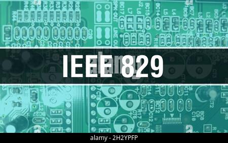 IEEE concept with Computer motherboard. IEEE text written on Technology ...