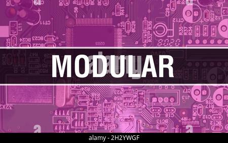 Modular PC with Electronic Computer Hardware technology background ...