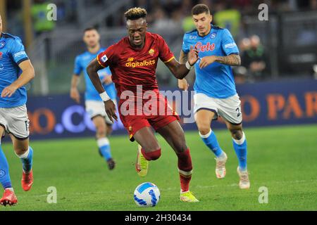 Roma, Italy. 24th Oct, 2021. Tammy Abraham player of Roma, during the match of the Italian Serie A championship between Roma vs Napoli final result 0-0, match played at the Olympic Stadium in Roma. Credit: Sipa USA/Alamy Live News Stock Photo