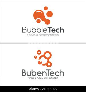 Modern molecule dot connection technology icon logo design Stock Vector