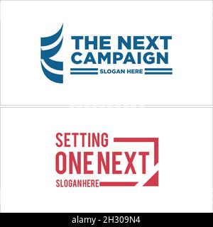 Modern Wordmark swash rectangle text campaign Logo Design  Stock Vector