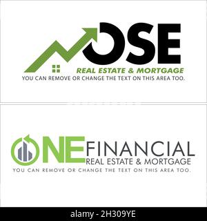Modern business real estate mortgage home building logo design Stock Vector