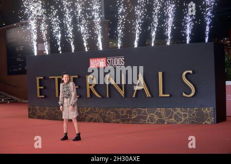 Rome, Italy. 24th Oct, 2021. ROME, ITALY - OCTOBER 24 Chloe Zhao, attends the red carpet of the movie 'Eternals' during the 16th Rome Film Fest 2021 on October 24, 2021 in Rome, Italy. Credit: dpa/Alamy Live News Stock Photo