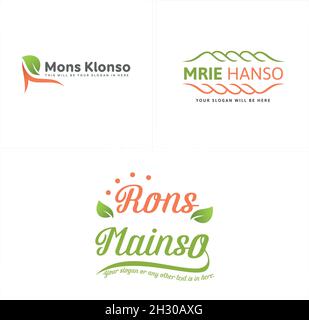 Modern environment nature healthy leaf root wave logo design Stock Vector