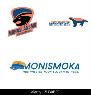 Modern shield animal ferret hedgehog logo design Stock Vector