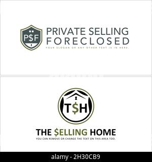 Modern business finance selling home icon initials logo design Stock Vector