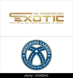 Modern industrial transport circle street star logo design Stock Vector