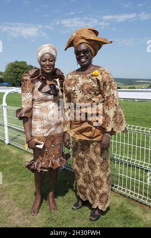 Racegoers attend the third day of the 2013 Glorious Goodwood Festival at Goodwood Racecourse Stock Photo