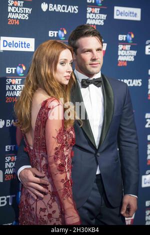 Una and Ben Foden arrive at the BT Sport Industry Awards 2014 at Battersea Evolution - London Stock Photo