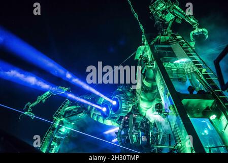 General view of the Arcadia spider at Glastonbury 2015, Worthy Farm, Somerset Stock Photo