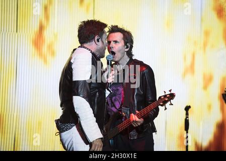 Nigel John Taylor and Simon Le Bon of Duran Duran perform live on day two  of Bestival 2015 at Robin Hill Country Park on the Isle of Wight Stock  Photo - Alamy