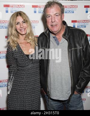 Jeremy Clarkson and Lisa Hogan backstage during the Teenage Cancer Trust annual concert series at the Royal Albert Hall, London. Picture date: Saturday 1st March 2017. Photo credit should read: DavidJensen/EMPICS Entertainment Stock Photo