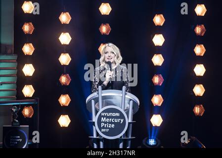 Lauren Laverne presents the 2017 Hyundai Mercury Music Prize ceremony at the Hammersmith Apollo, London. Picture date: Thursday September 14, 2017. Photo credit should read: David Jensen/EMPICS Entertainment Stock Photo