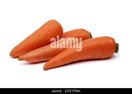 orange carrots isolated on a white background. Stock Photo