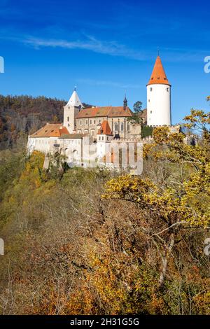 Goticky kralovsky hrad Krivoklat, CHKO Krivoklatsko, Ceska republika / gothic royal castle Krivoklat, Central Bohemian region, Czech republic Stock Photo