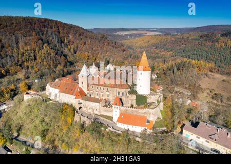 Goticky kralovsky hrad Krivoklat, CHKO Krivoklatsko, Ceska republika / gothic royal castle Krivoklat, Central Bohemian region, Czech republic Stock Photo