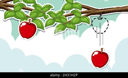 Falling apple for gravity experiment illustration Stock Vector Image ...