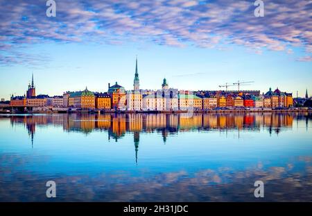 STOCKHOLM, SWEDEN - JULY 02, 2015: Cityscape of Gamla Stan city district in central Stockholm, Sweden Stock Photo