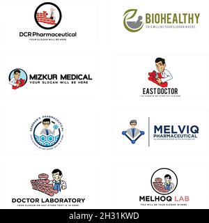 Modern medical talent in the pharmaceutical field logo design Stock Vector
