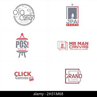 Modern photo studio gallery exhibition frame logo design Stock Vector