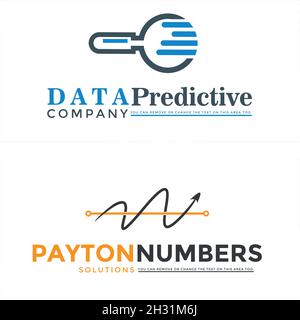 Modern business data analysis information logo design Stock Vector