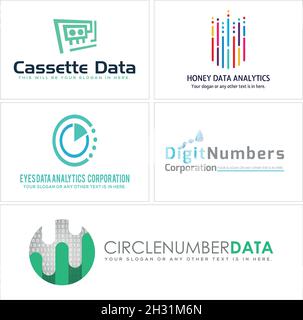 Data analytics corporation graph circle logo design Stock Vector