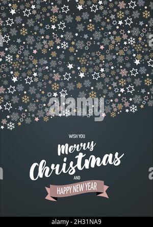 Merry Christmas greeting card design. Vector illustration Stock Vector