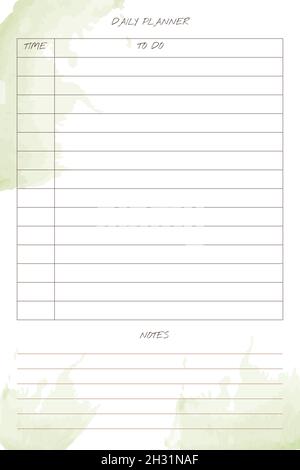 Weekly and Daily Planner Template. Organizer and Schedule with Notes ...