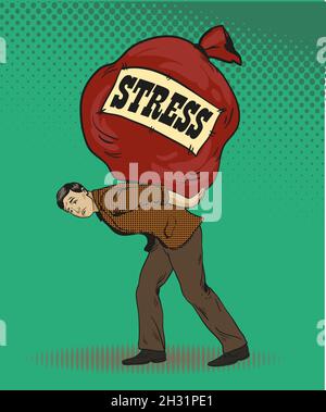 People in stress situations concept vector illustration pop art style. Stock Vector