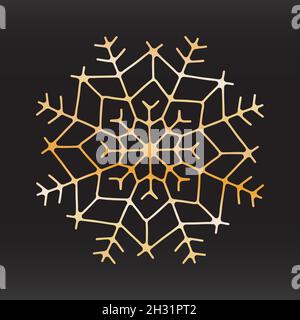 unique snowflake christmas vector design for brochure banner card sticker. Stock Vector