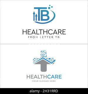 Modern healthcare medical cross health arrow logo design  Stock Vector