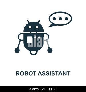 Robot Assistant icon. Monochrome sign from industry 4.0 collection. Creative Robot Assistant icon illustration for web design, infographics and more Stock Vector