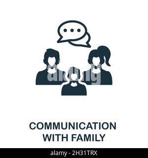 Communication With Family icon. Monochrome sign from home rest collection. Creative Communication With Family icon illustration for web design Stock Vector