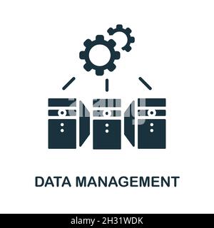 Data Management icon. Monochrome sign from industry 4.0 collection. Creative Data Management icon illustration for web design, infographics and more Stock Vector