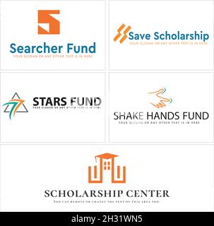 Modern education foundation nonprofit school building logo design  Stock Vector