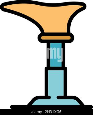 Shoe repair stand icon. Outline shoe repair stand vector icon color flat isolated Stock Vector