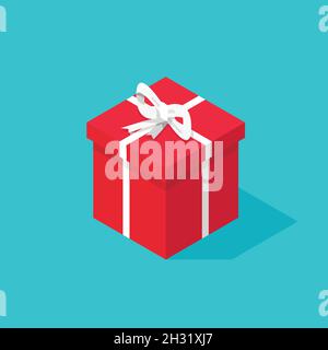 Isometric gift or present box. Vector illustration Stock Vector