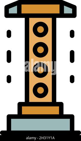 Jack lift icon. Outline jack lift vector icon color flat isolated Stock Vector
