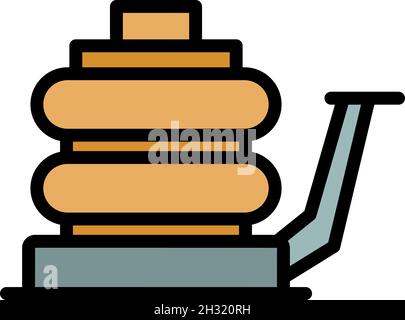 Air jack screw icon. Outline air jack screw vector icon color flat isolated Stock Vector