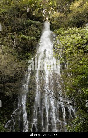 Kijimadaira , Nagano, Japan, 2021-24-10 , theTarudaki (rare waterfall) or Taru Waterfall in Kijimadaira. It is a once a year event, that attract local Stock Photo