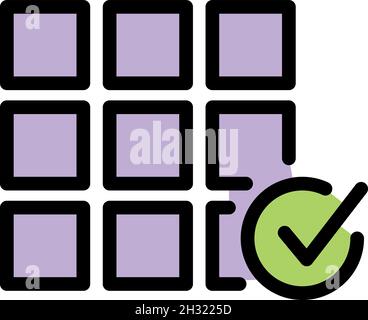 Tiler work done icon. Outline tiler work done vector icon color flat isolated Stock Vector