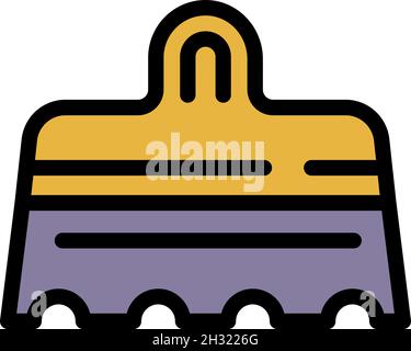 Tiler wave spatula icon. Outline tiler wave spatula vector icon color flat isolated Stock Vector
