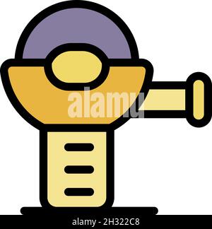 Angle grinder icon. Outline angle grinder vector icon color flat isolated Stock Vector