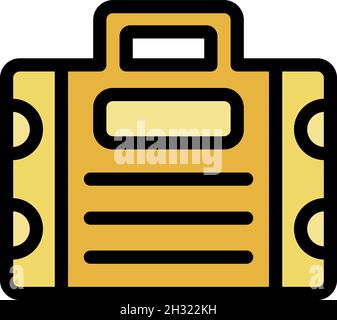 Tiler tool box icon. Outline tiler tool box vector icon color flat isolated Stock Vector