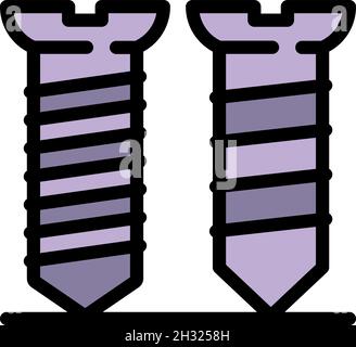 Screws icon. Outline screws vector icon color flat isolated Stock Vector