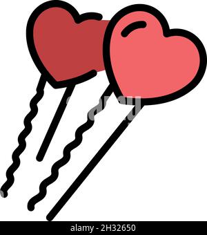 Kid barrette icon. Outline kid barrette vector icon color flat isolated Stock Vector